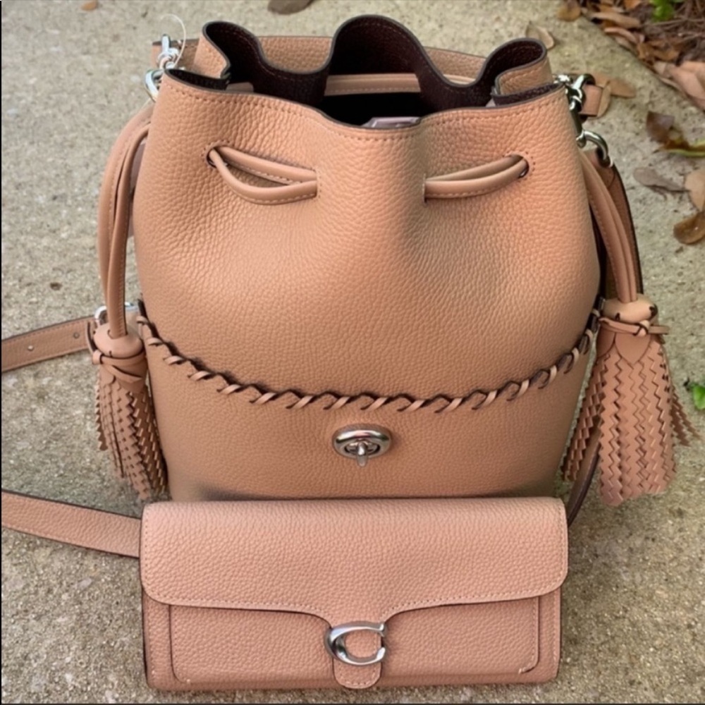 Coach Lora Whipstitch Light Taupe Wallet and Bag Set NWT - Picture 2 of 9